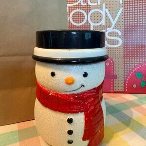 Bath & Body Words Foaming Handsoap holder - Holiday Snowman with Red Scarf